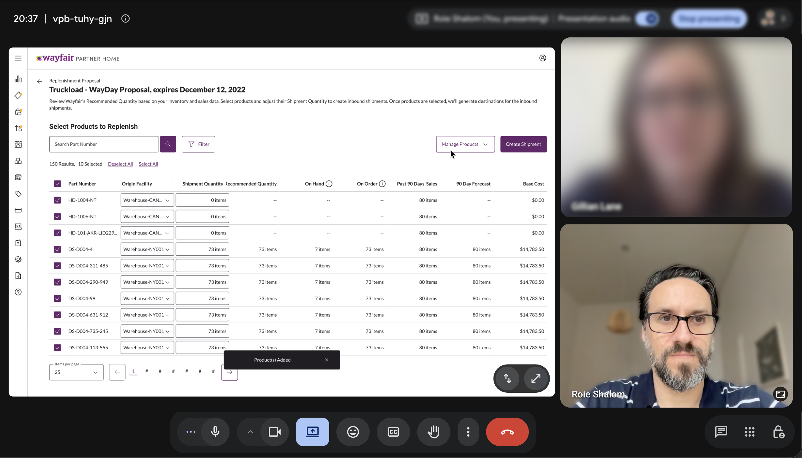 Research results showing 100% success rate, time-to-complete data, and the Manage Products discoverability finding